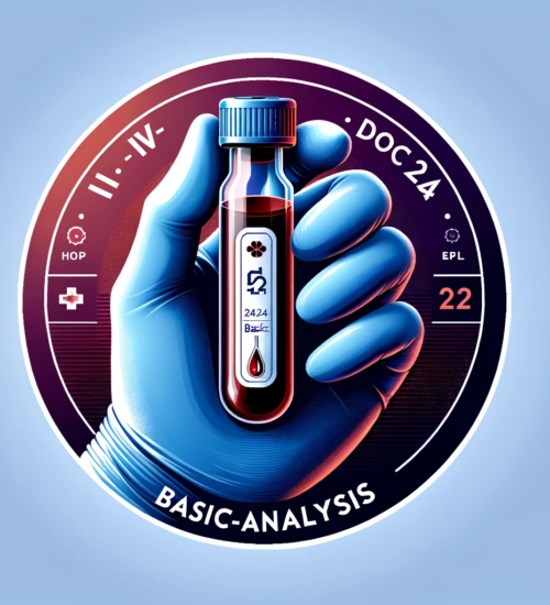 DALL·E 2023-11-26 13.41.18 - Create an image suitable for the IV-doc24 website depicting a Basic Analysis service. The image should feature a gloved hand holding a blood vial clea