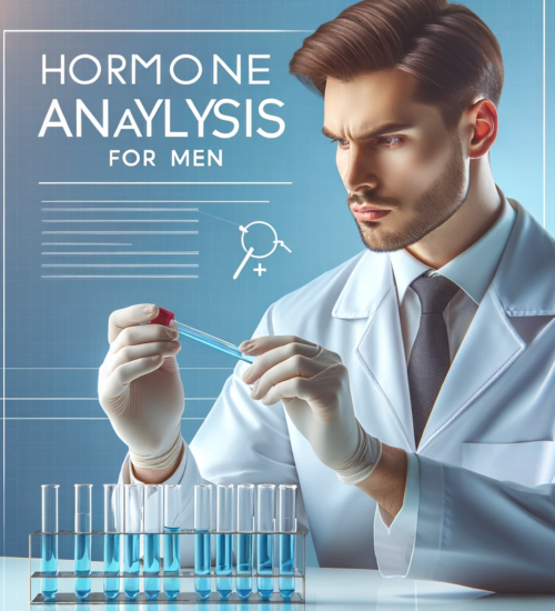 DALL·E 2023-11-26 13.45.41 - Create an image for the IV-doc24 website depicting the Hormone Analysis service for men. The image should feature a professional male scientist examin