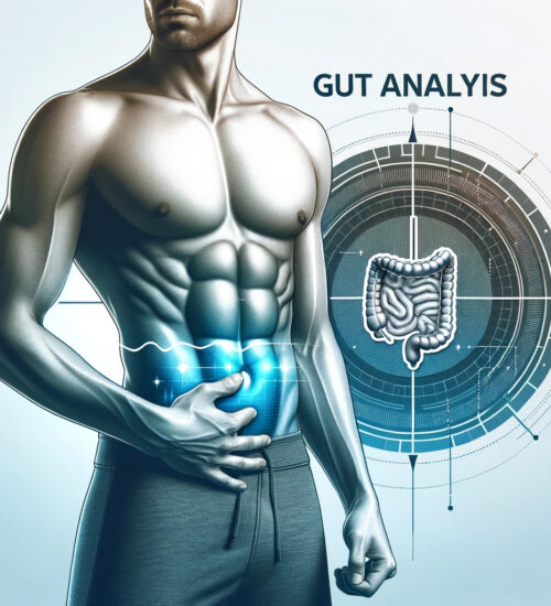 Gut analysis_DALL·E 2023-11-26 13.48.20 - Create an image for the IV-doc24 website that represents the Gut Analysis service. The image should feature a fit individual showcasing a healthy abdo